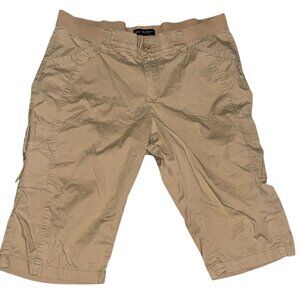 Lee Relaxed Fit Mid Rise Cargo Shorts Petite Khaki